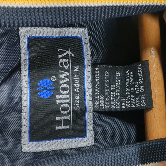 Bomber Jacket Men's Holloway WWII Air Force UK England Navy Blue Yellow Medium - Picture 10 of 14